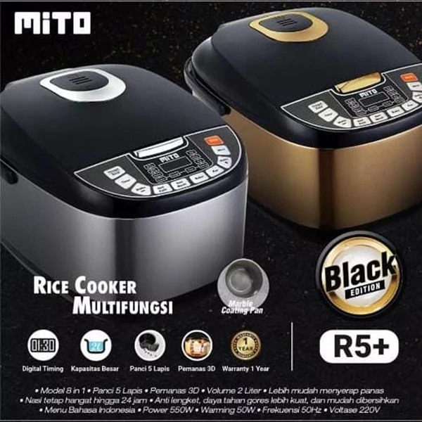 Mito R5 Rice Cooker 3IN1 Masak-Hangat-Kukus Model Digital
