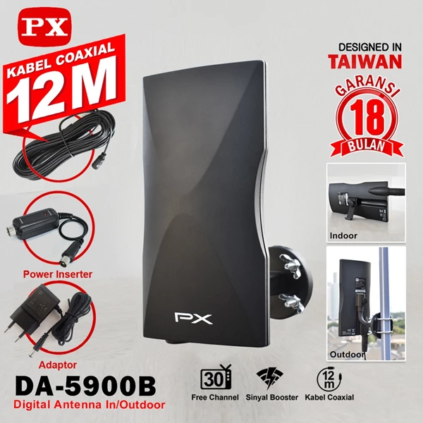 Antena Digital TV Indoor Outdoor PX DA-5900B Jangkauan  Luas Dan Gambar Jernih