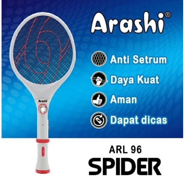 Arashi ARL 96 Raket Nyamuk Dengan Jaring Anti Setrum Mencegah Nyamuk DBD(Penanganan Serangga Dan Hama)