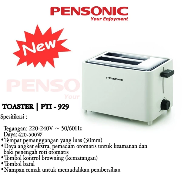 Pensonic Toaster PTI-929 Alat Pemanggang Roti