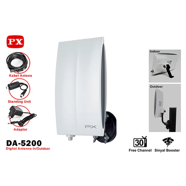 PX DA-5200 Antena TV Indoor Dan Outdoor Dengan Sinyal Kuat Dan Gambar Jernih Untuk TV LED Dan TV Lainnya