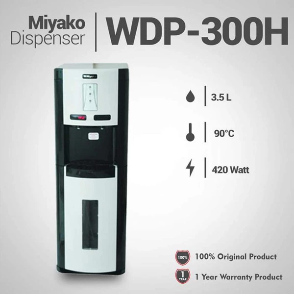 Miyako WDP 300 Gallon Bottom Drinking Water Dispenser With 2 Hot and Cold Faucets