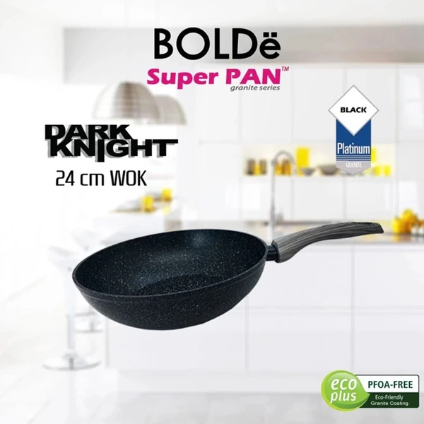 Bolde Super Pan Panci Wok 24Cm Black - Granite