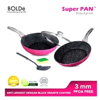 Bolde Super Pan Granite Pan 5 Pcs Sets BlackPink - New