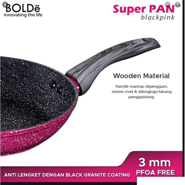 Bolde Super Pan Panci Granite 5 Pcs Sets BlackPink - New