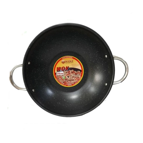 Supra Wok 36cm Non-Stick Marble Skill Pan With Induction Pedestal