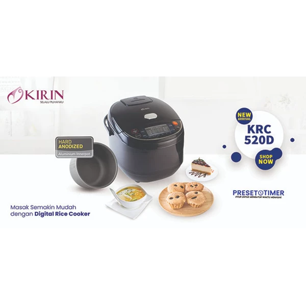Kirin KRC-520D Multifunction Digital Rice Cooker 2 Liter Capacity